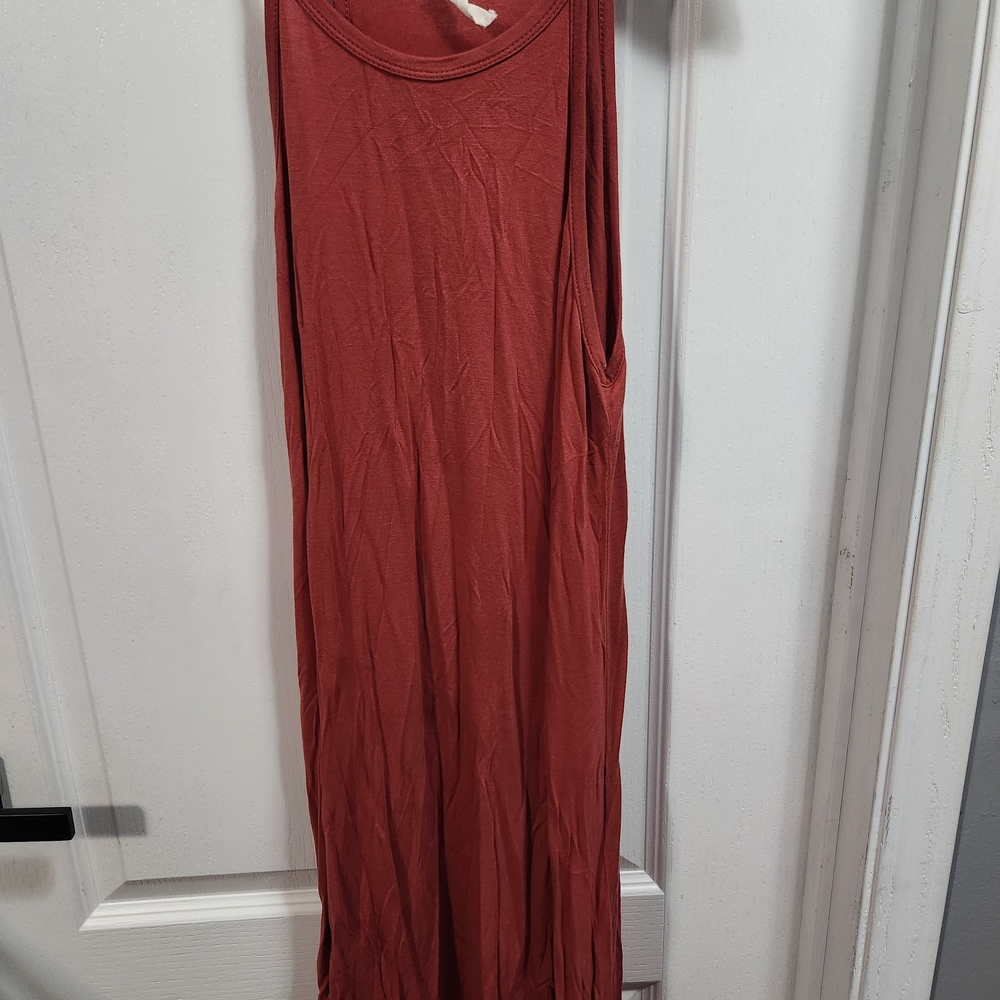 Sleeveless Rust Midi Sundress